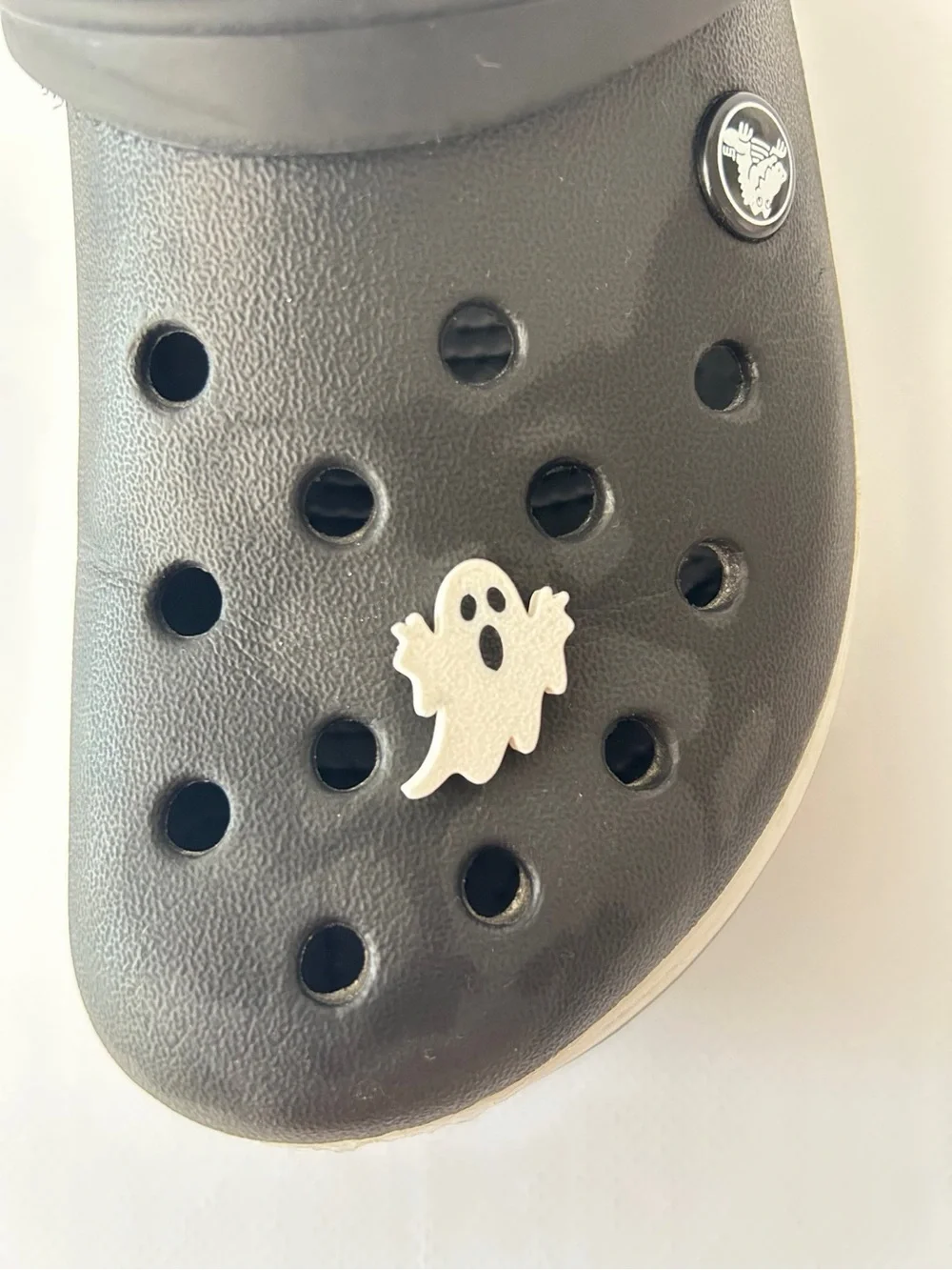 Halloween Kids Croc Charms - Black with Orange & White Accents